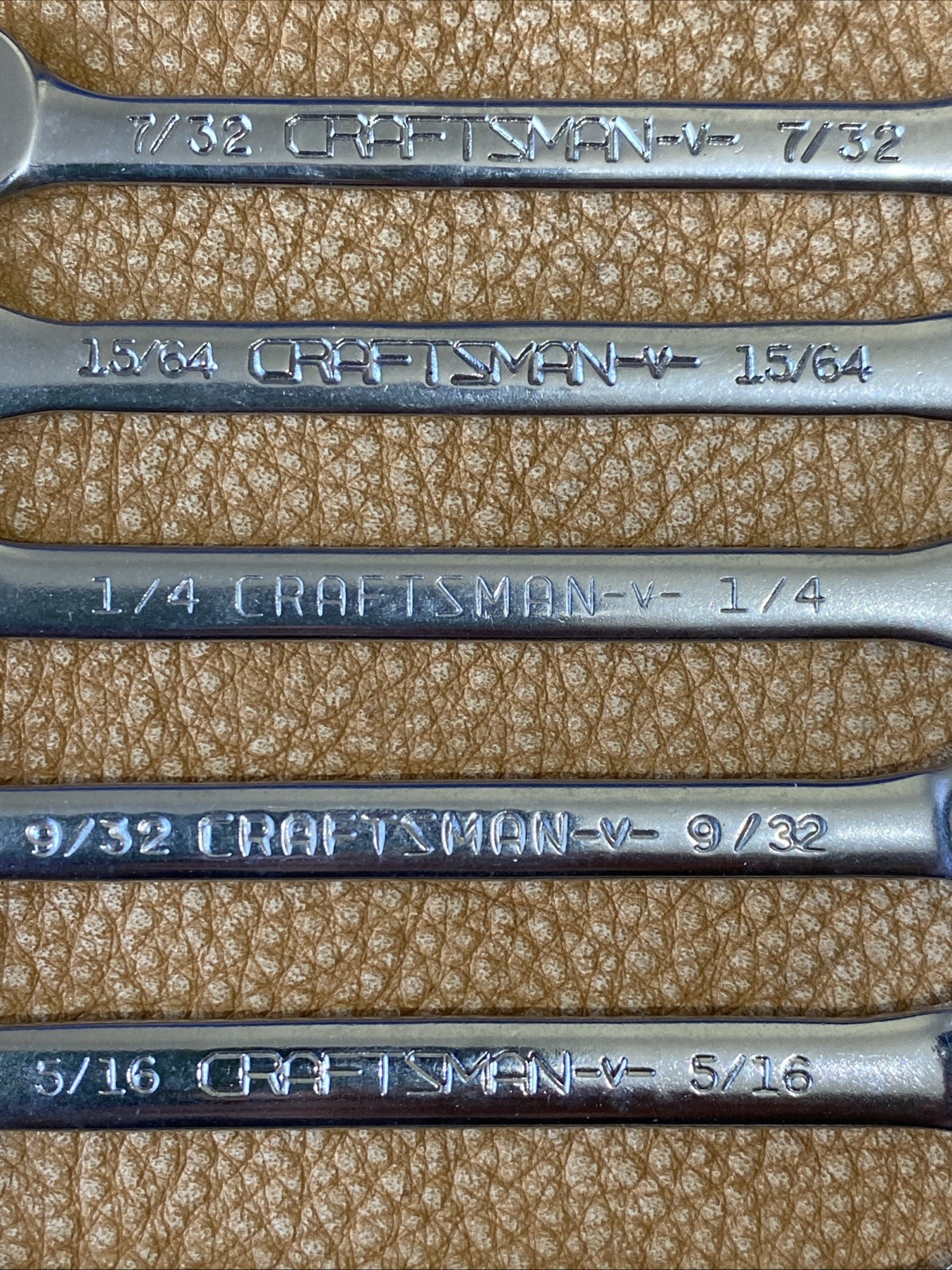 Craftsman 4306 V-Series SAE 8pc. Open End Ignition Wrench Set Vintage CROWN LOGO