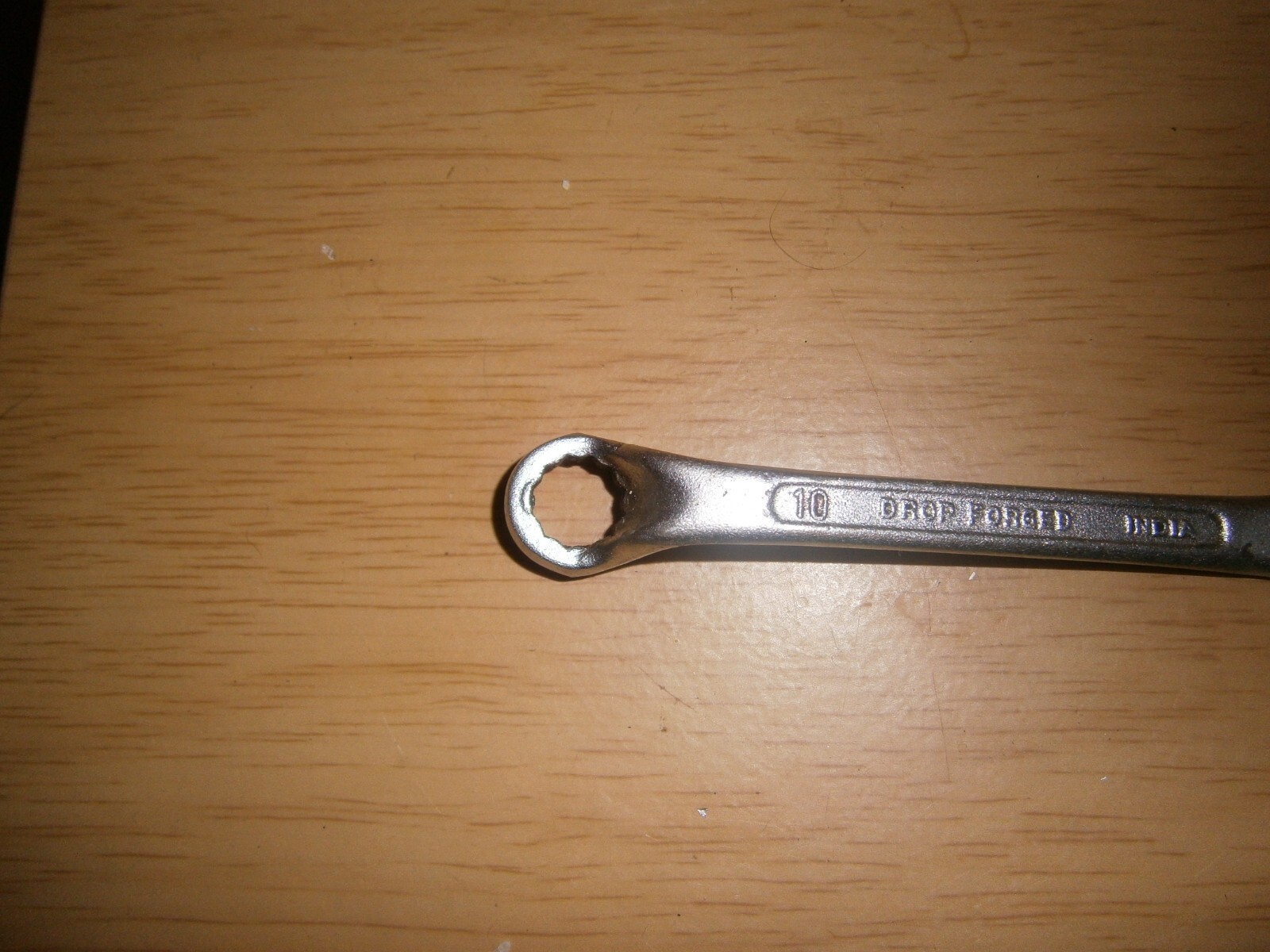 Vintage silver tone spanner. 10mm & 11mm ends (E6b)
