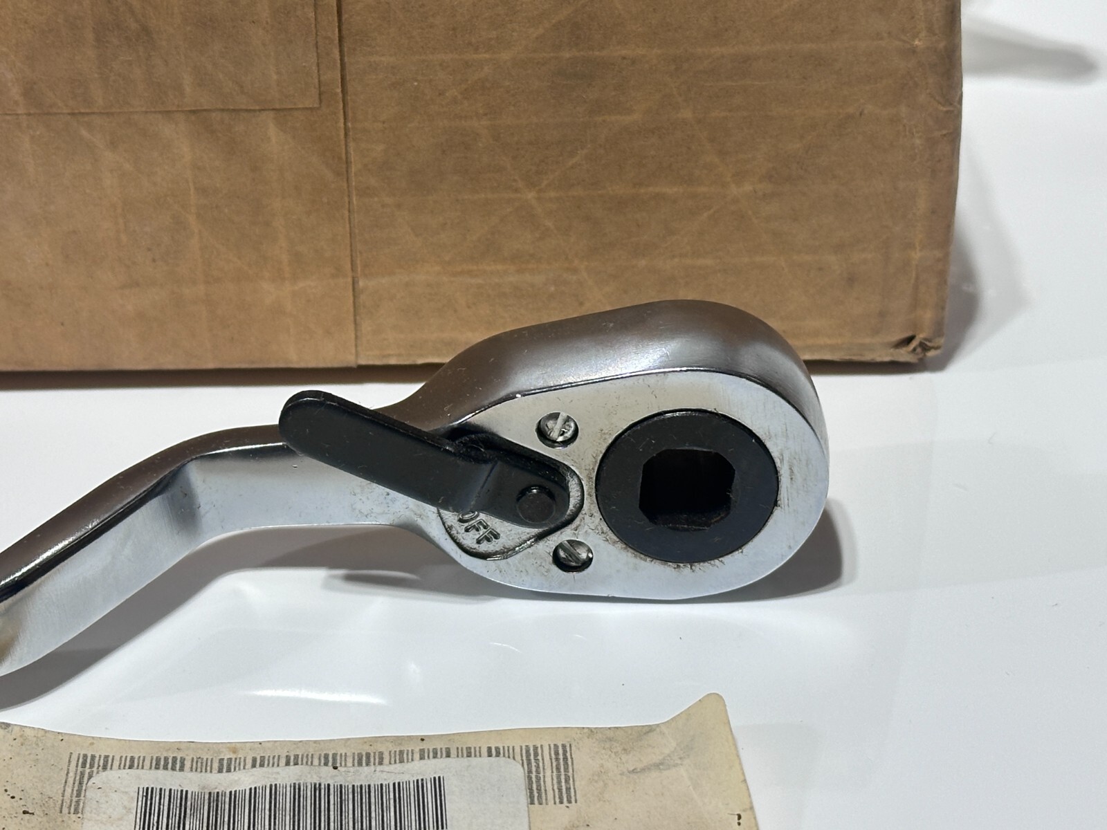 NOS Snap-On USA N6623 1/2 Drive Ratchet Offset Knurled Twist Spinner Handle RARE