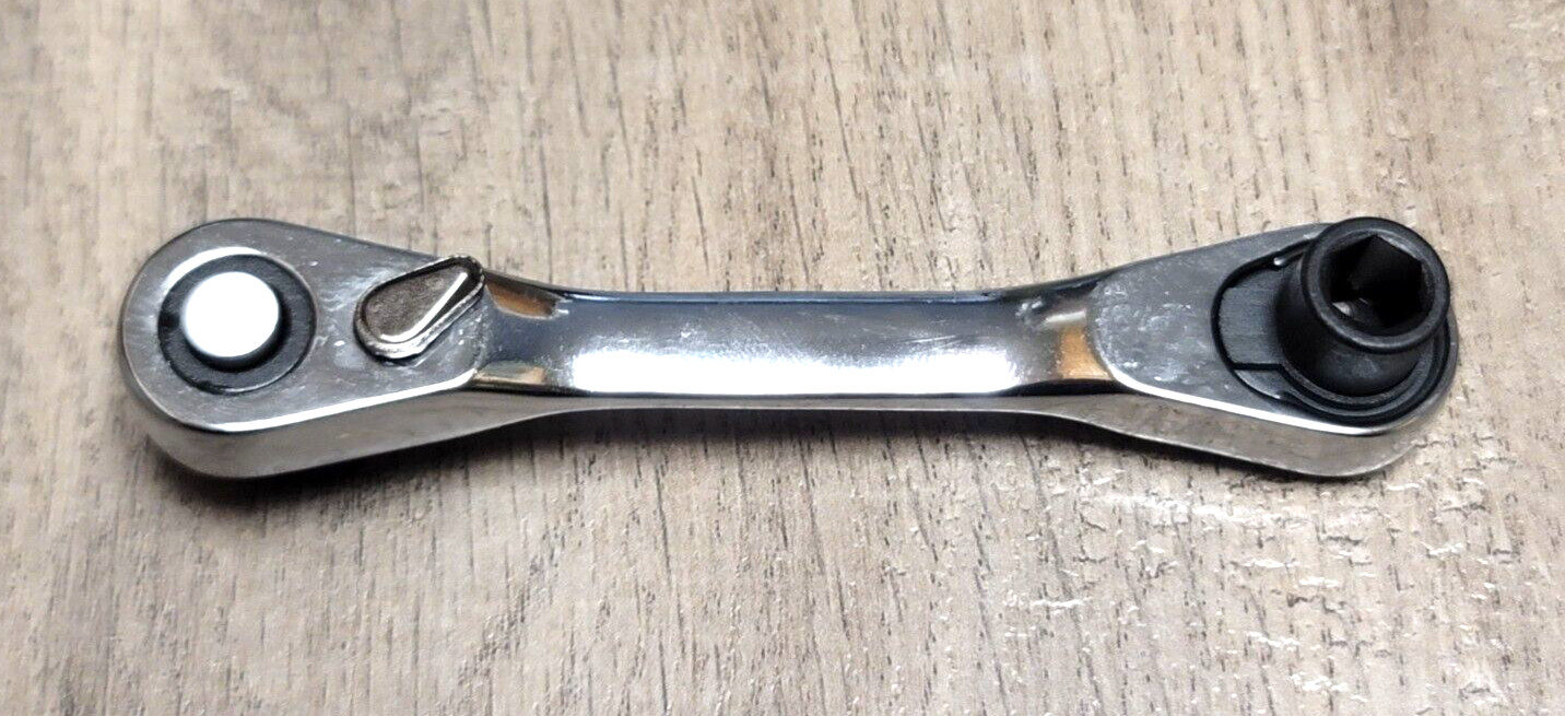 Micro Ratchet Tool Dual End 1/4″ Hex Bit Ratchet + 1/4″ Sq Quick Release Ratchet