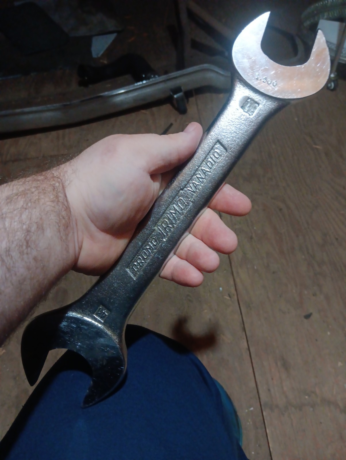 Cromo Irimo Vanadio, Open Wrench, Large, Sae 41 And 1.500, Minor Condition Wear