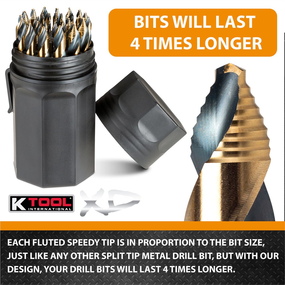 K Tool XD3106 Speedy Tip Cobalt Tungsten Drill Bit Set 1/16 to 1/2 Inch