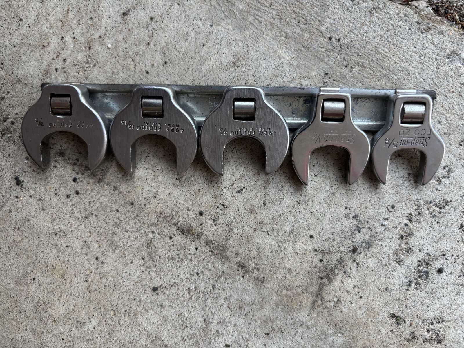 Snap On And Proto USA Crowfoot Line Wrench Set 5/8,11/16,3/4,13/16,7/8