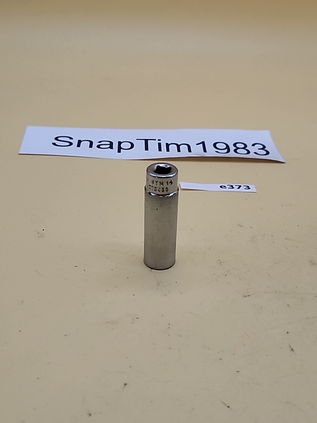 Snap-on Tools STM14 1/4 Dr 6Pt SAE 7/16 Flank Dr Deep Chrome Socket USA