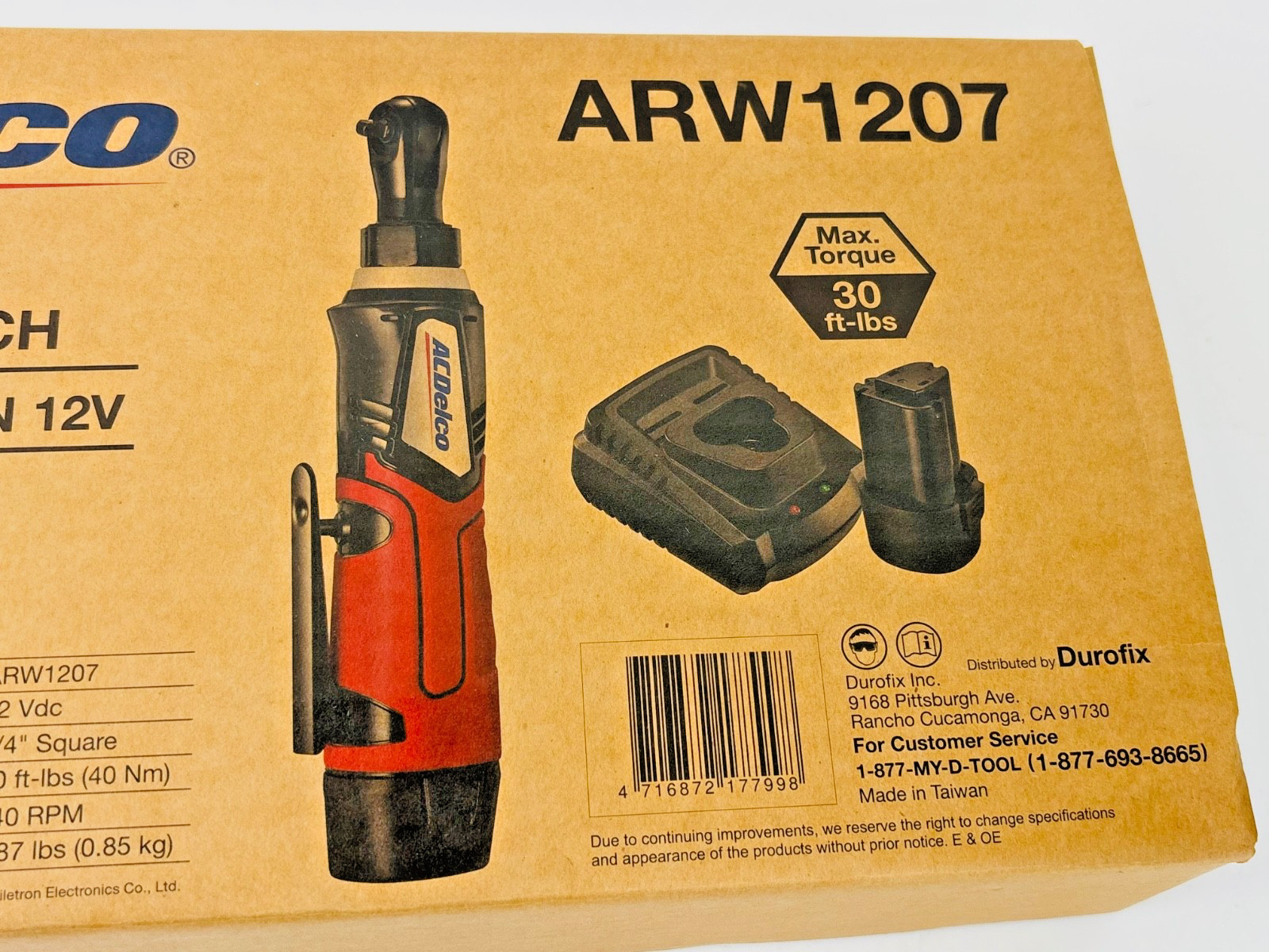 ACDelco G12 12V 1/4″ Cordless Ratchet Wrench 30 ft-lbs ARW1207