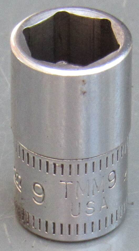 SNAP-ON TOOLS, SHALLOW CHROME SOCKET, 9MM METRIC, 1/4″ DRIVE, 6 POINT, TMM9