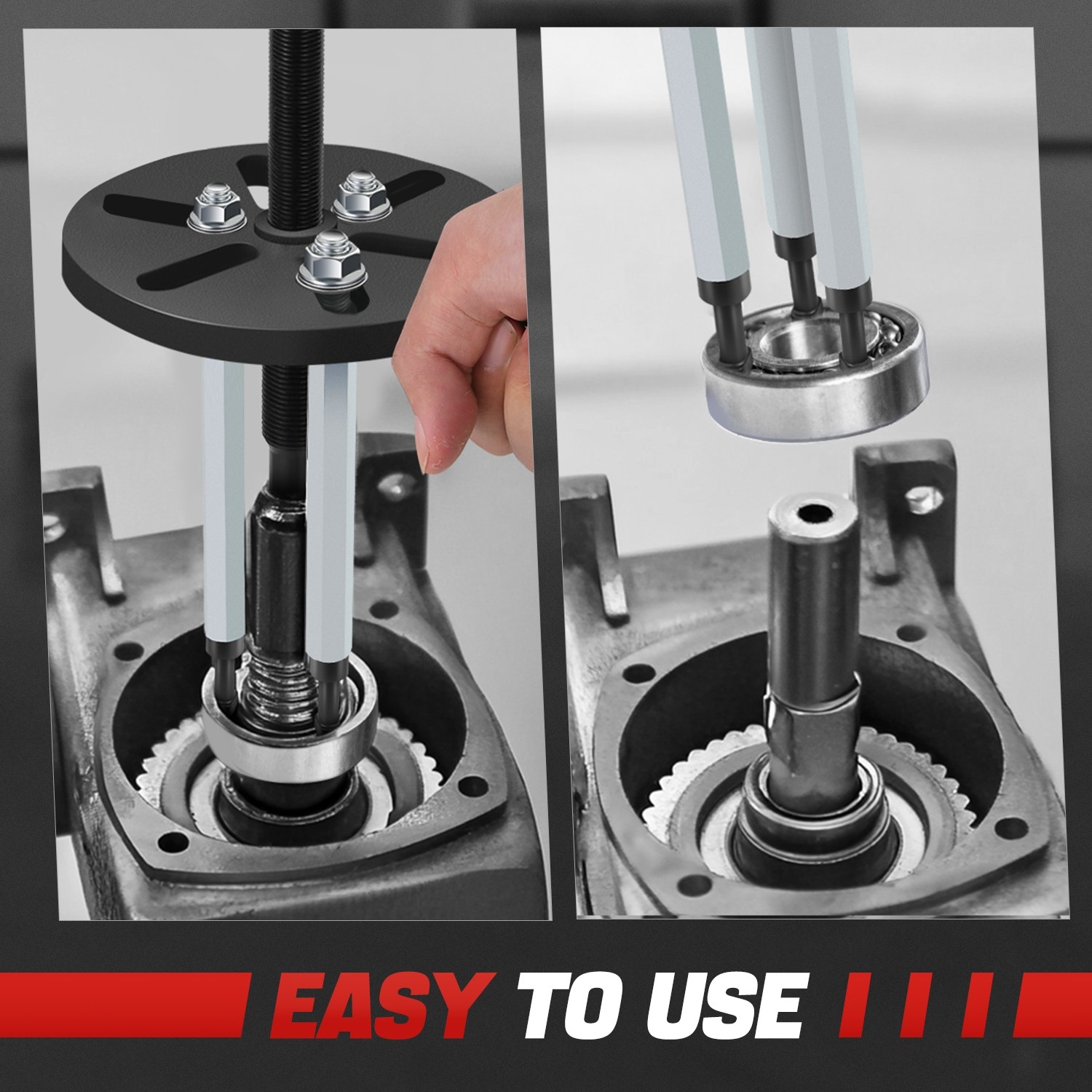 Bearing Disassembly Extractor Removal 3-jaw Puller Inner Hole Separator Tool Set