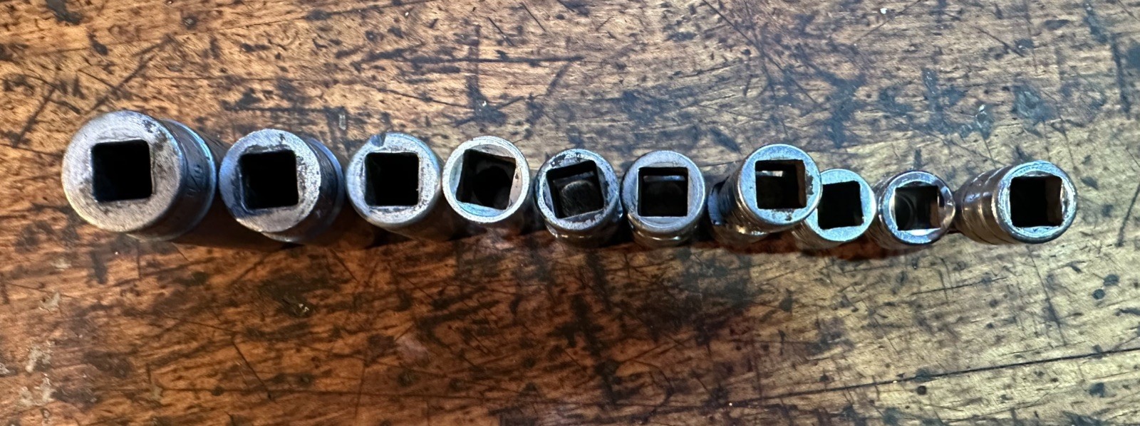 SNAP ON 11 pcs 3/8 Drive Set, 1-3/8 Ratchet, 9-Sockets, plus 1- 1” Extension