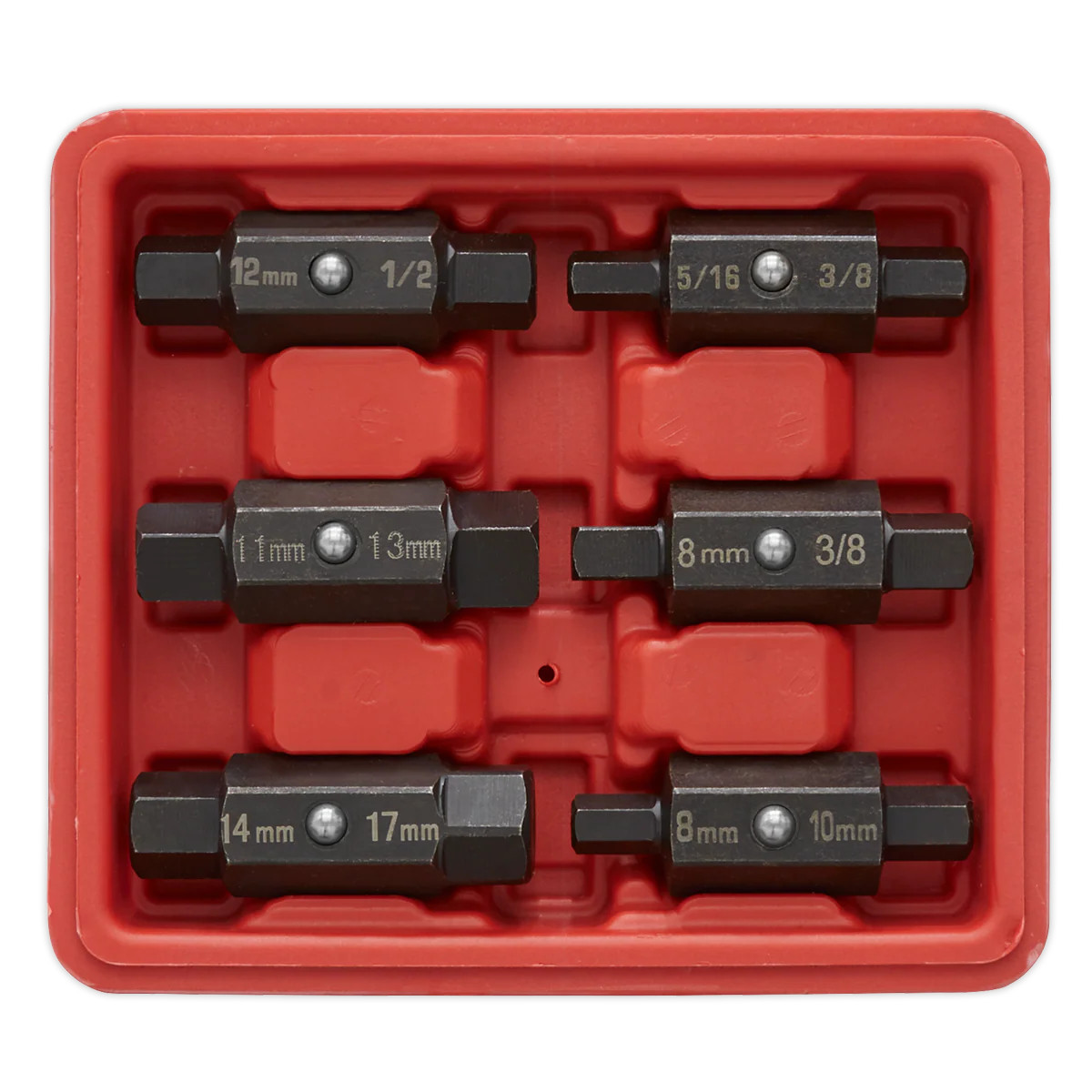 Sealey AK658 Double End Oil Drain Plug Carbon Steel Key Set 6PC For Sump Plug