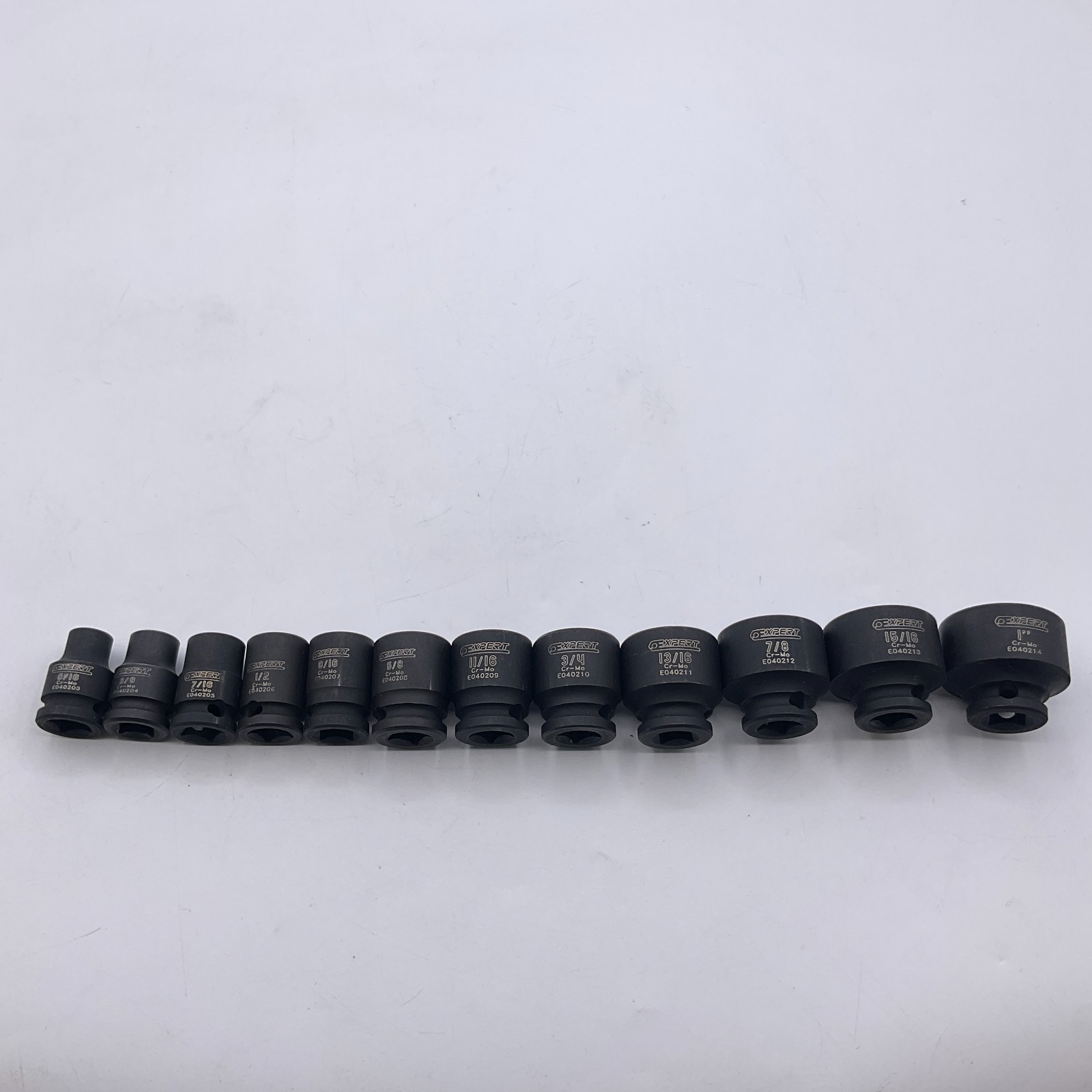 Expert Mac Tools 12-PC. 3/8″ Drive SAE Stubby Impact Socket Set 6PT