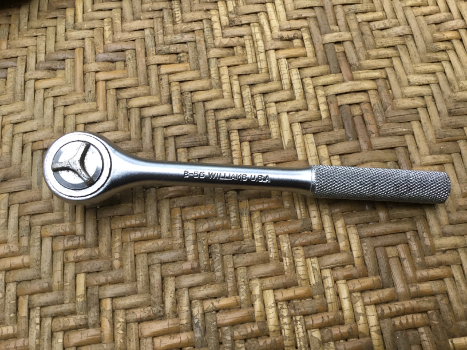 RARE! Williams 3/8″ Drive B-56 Knurled Grip 7.5″ Ratchet USA EXCELLENT