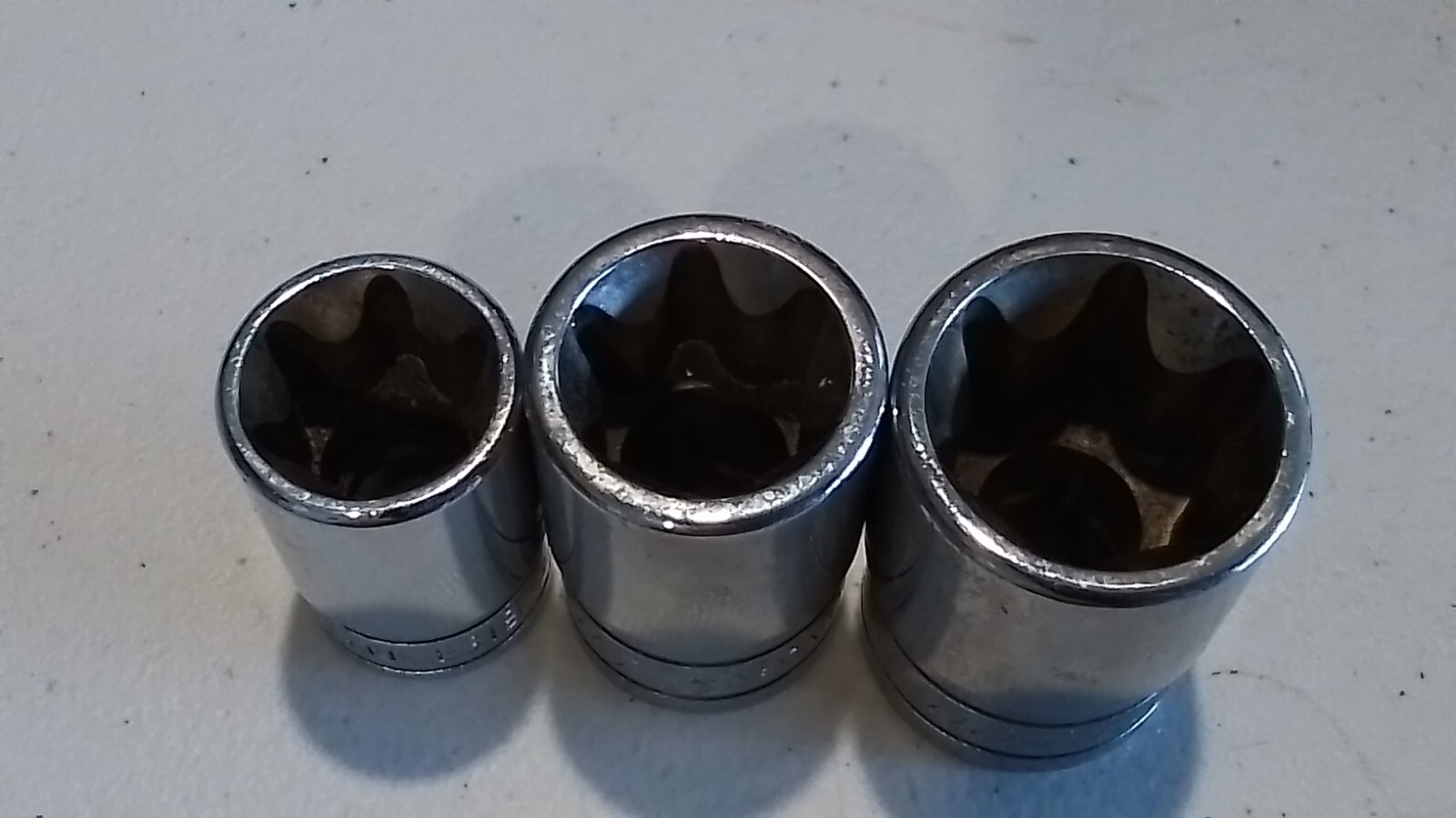 SNAP ON&MAC METRIC 11 PI. INVERTED TORX SOCKET SET E4,5,6,8,10,12,14,16,18,20,24