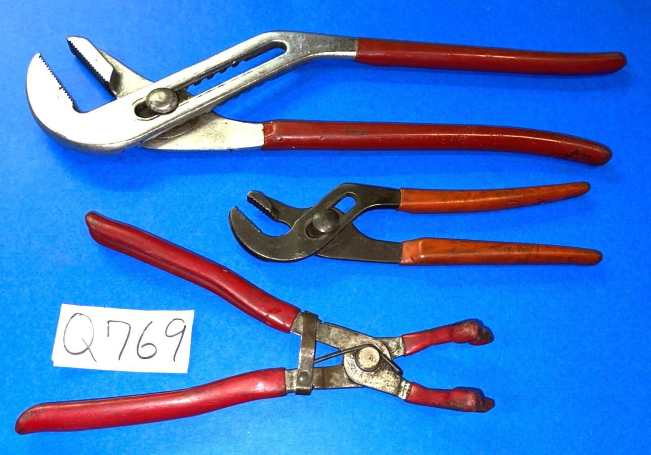 SNAP-ON & BLUE-POINT TOOLS 2 PIECE ADJUSTABLE JAW + SPARK PLUG BOOT PLIERS