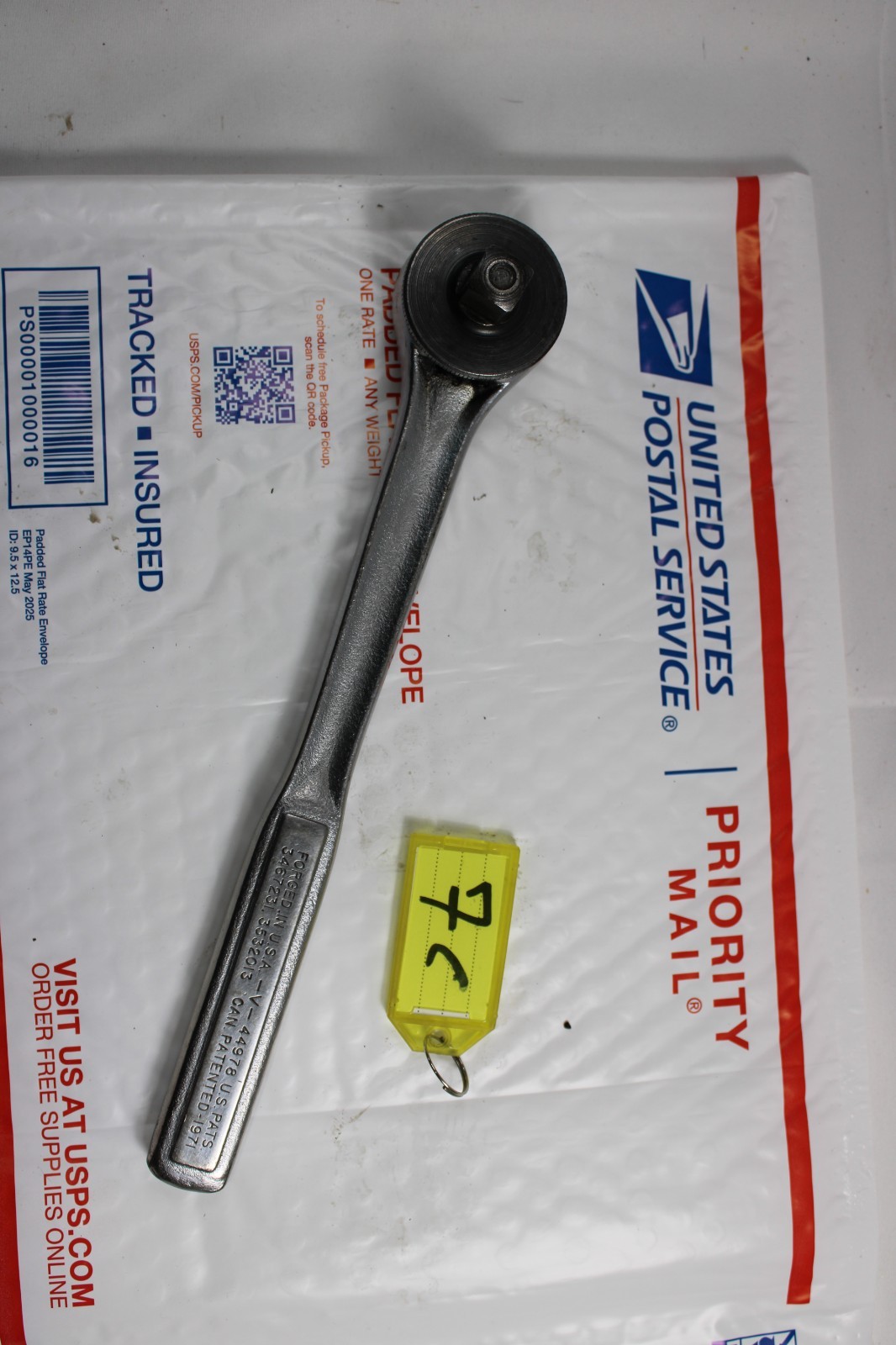 Craftsman 1/2″ Drive Ratchet Thumb Wheel 44978 «V» Series Patent 1971 Stamp VTG
