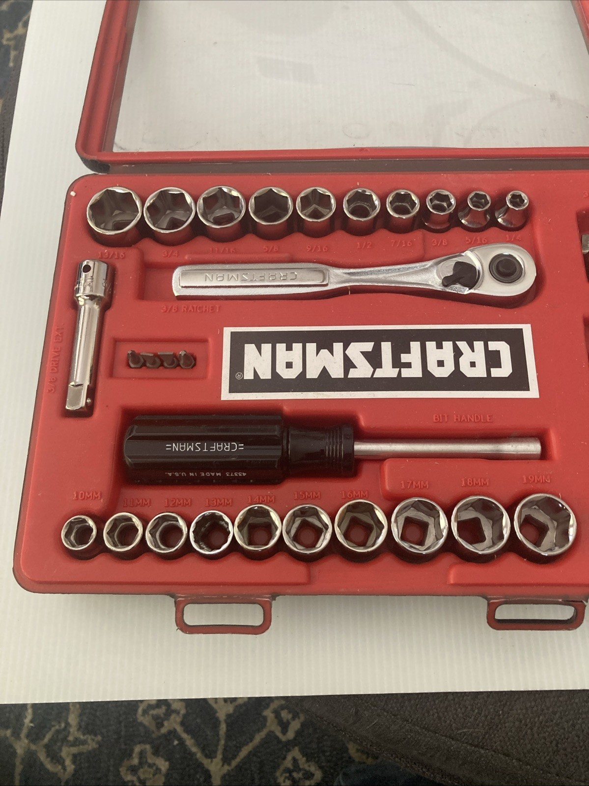 CRAFTSMAN USA 33429 29 PC SAE/METRIC 3/8″ DRIVE SOCKET RATCHET WRENCH SET W/CASE