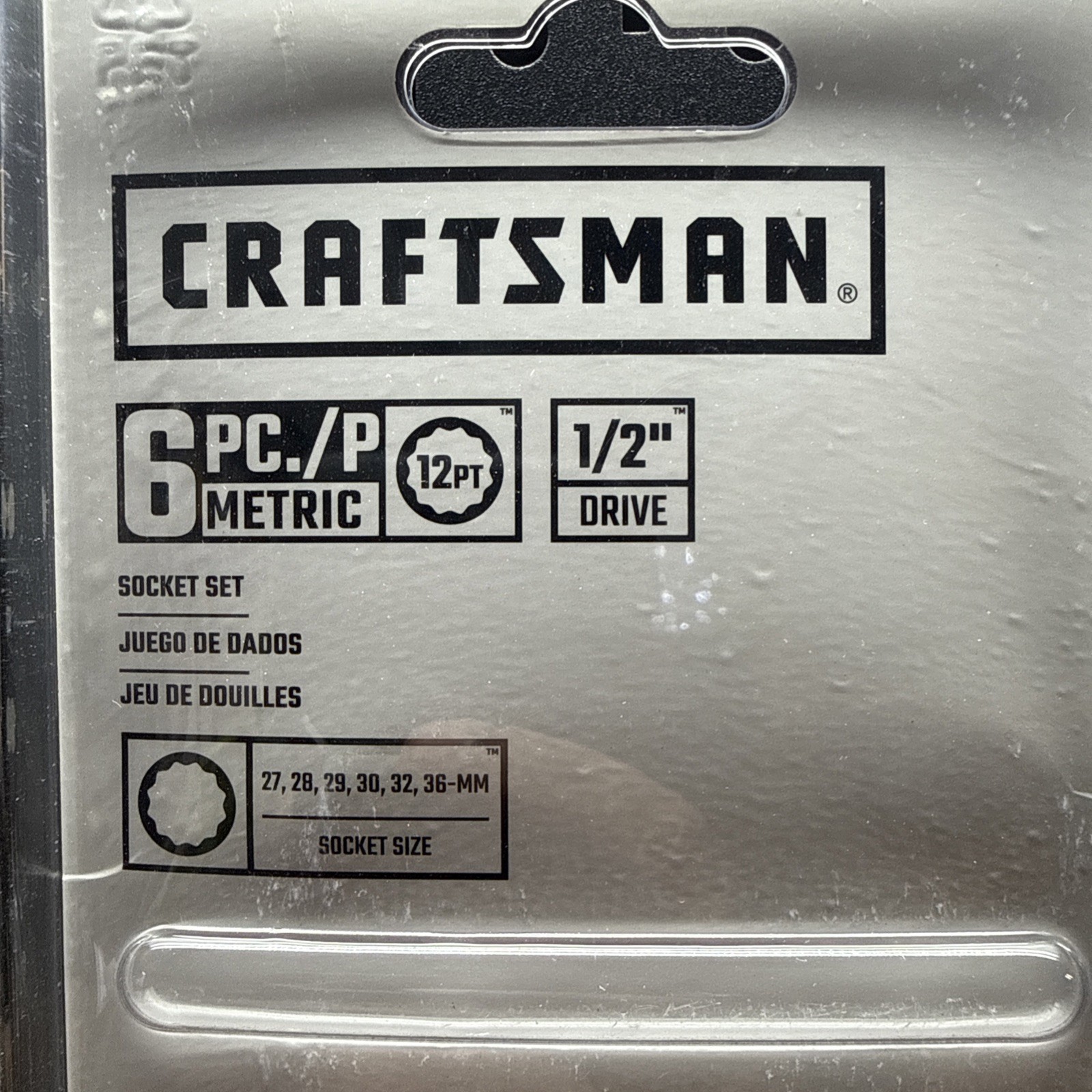 CRAFTSMAN 6 Piece Socket Set 1/2 Inch Drive Metric (CMMT34575) 27 28 29 30 32 36