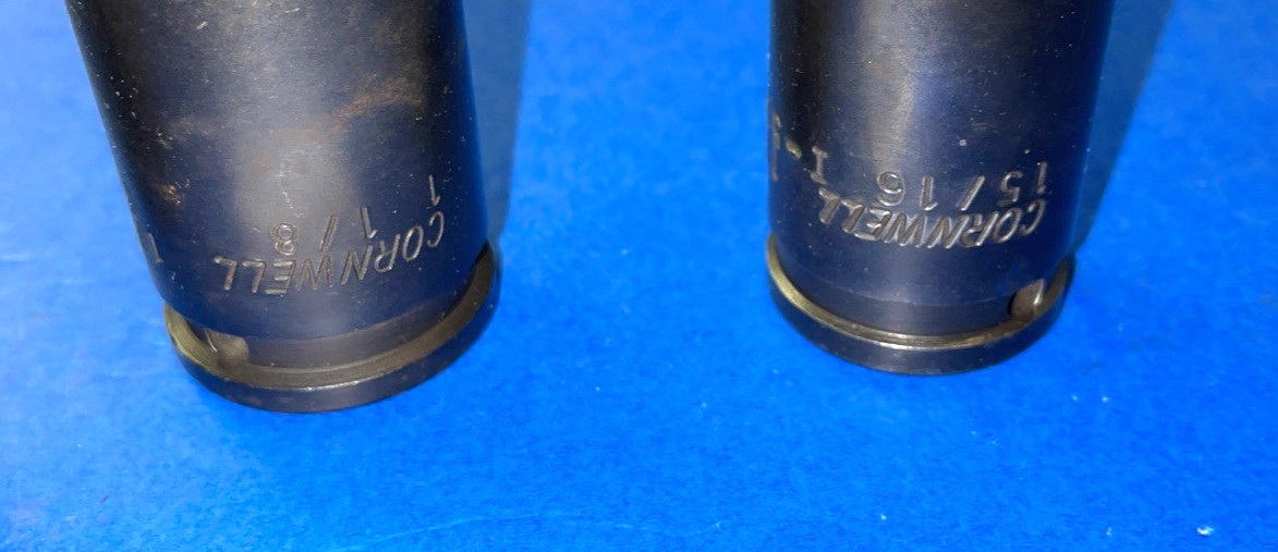 CORNWELL TOOLS 3 PIECE 3/4 DRIVE SAE. DEEP IMPACT SOCKETS 15/16, 1-1/8, 1-3/16