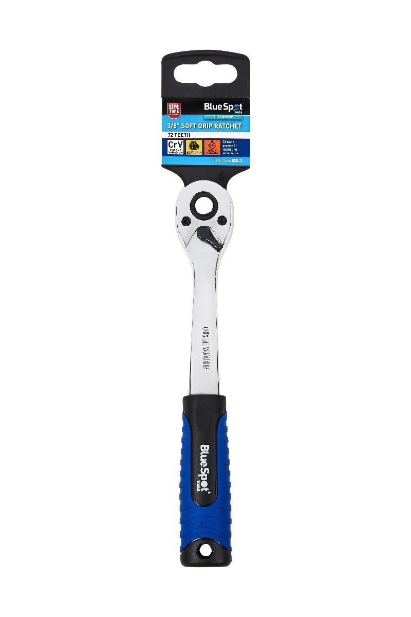 Blue Spot Tools 3/8»D Ratchet 72 Teeth Soft Grip Handle Quick Release