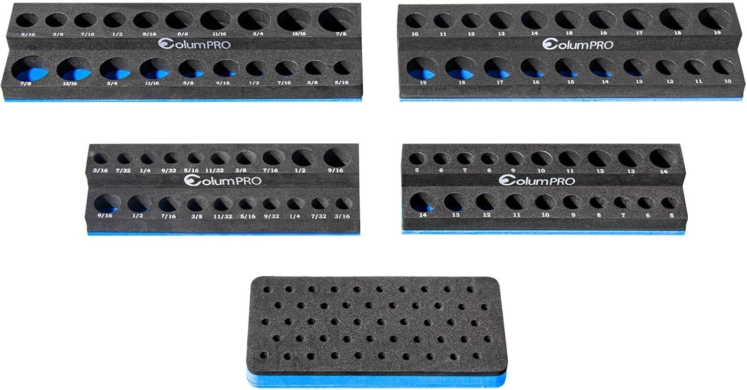 Foam Socket Organizer for Tool Box Drawer,Sockets Holder Whole Set, Black