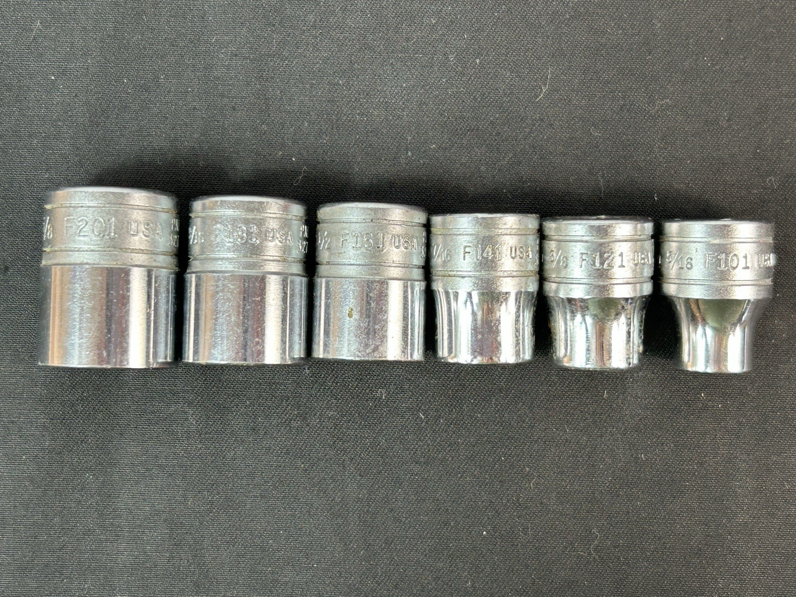 Snap-On F Series 3/8″ Dr 6pc 12pt Socket Set 5/16, 3/8, 7/16, 1/2, 9/16, 5/8