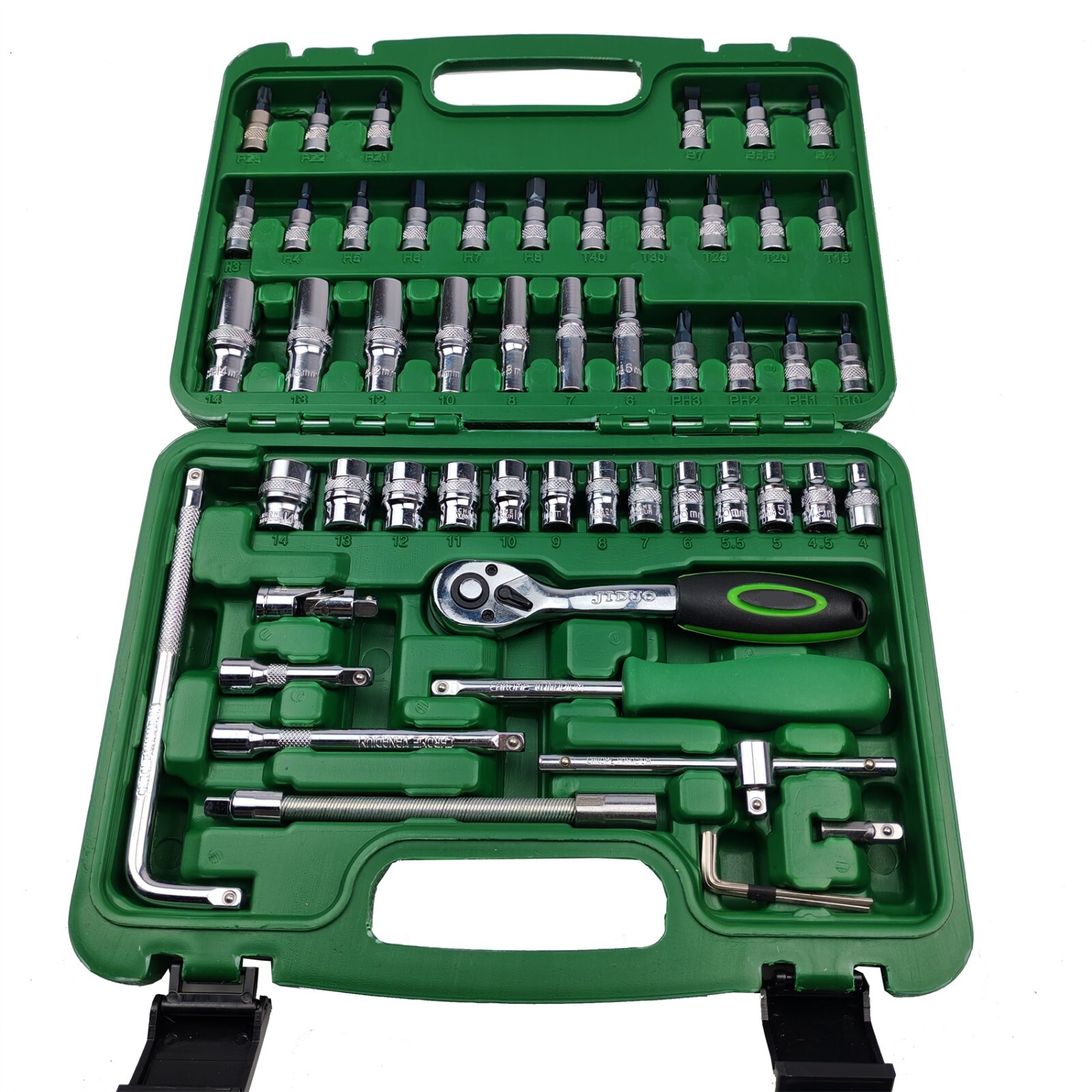 54pcs Socket Wrench 1/4-Inch Drive Socket Set Ratchet Wrench Car Repair Tools