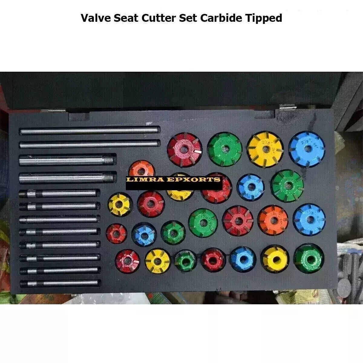 43xVALVESEATCUTTER SETCARBIDETIPPED 27+10+2+2 CHRYSLER, GMC,HEMI HEADS BOXD BEST