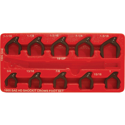 Lock Technology LTI 1900 10 Piece SAE Shockit Crows Foot Set