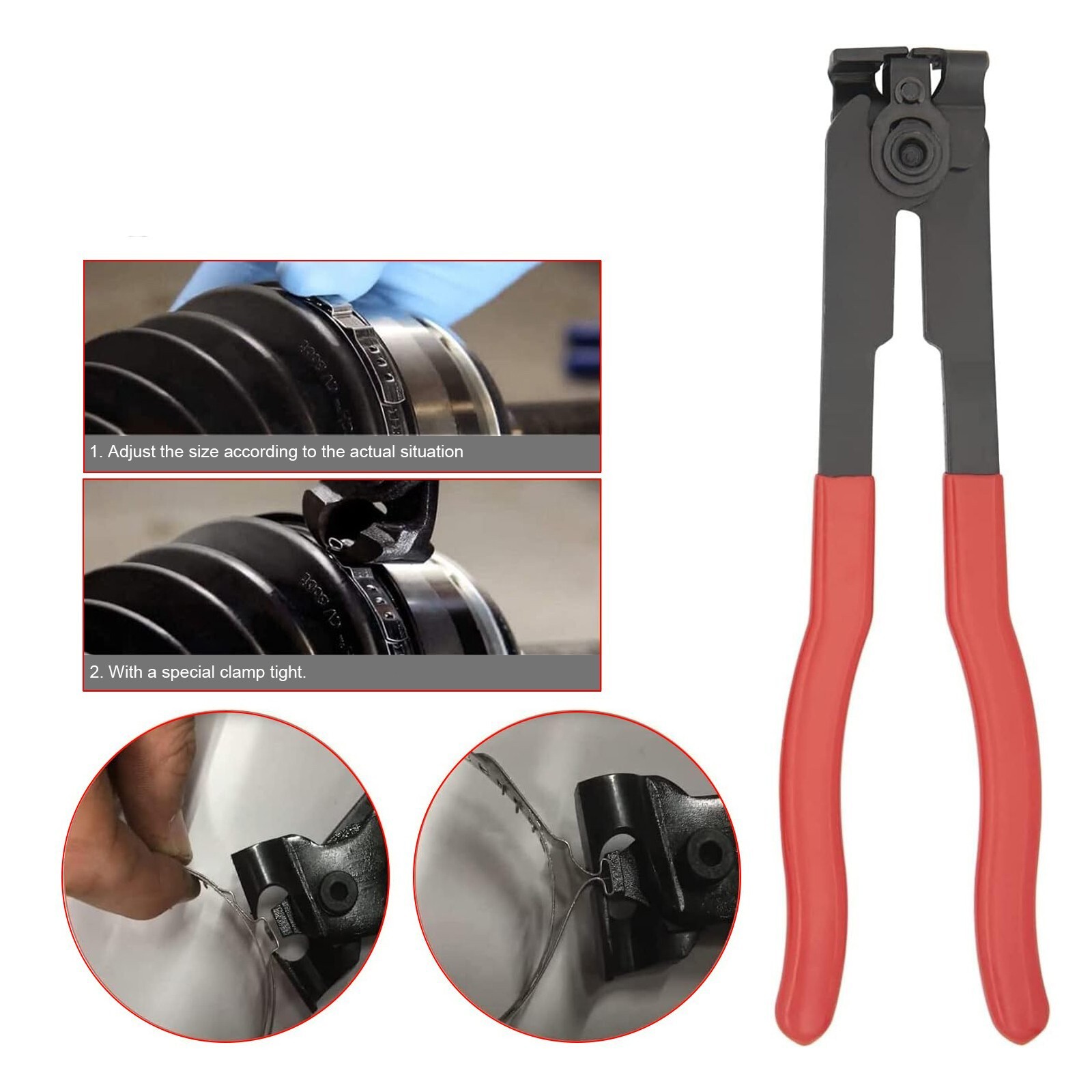 14Pcs CV Joint Boot Clamp Pliers with CV Boot Clamps Kit Ear Type Banding Tool