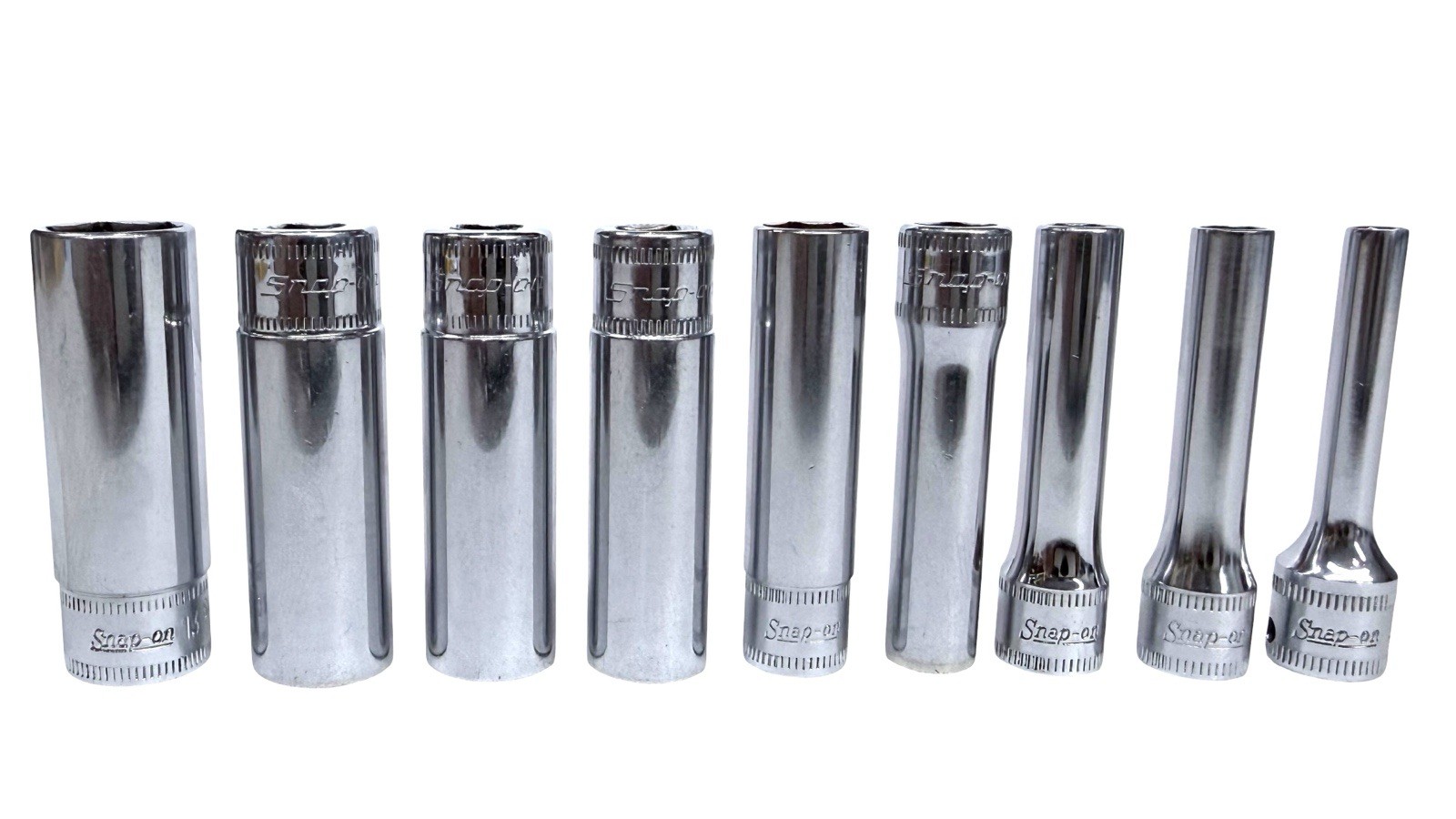 Snap-On 1/4” Drive Metric Flank Drive 6pt Socket Set Chrome USA