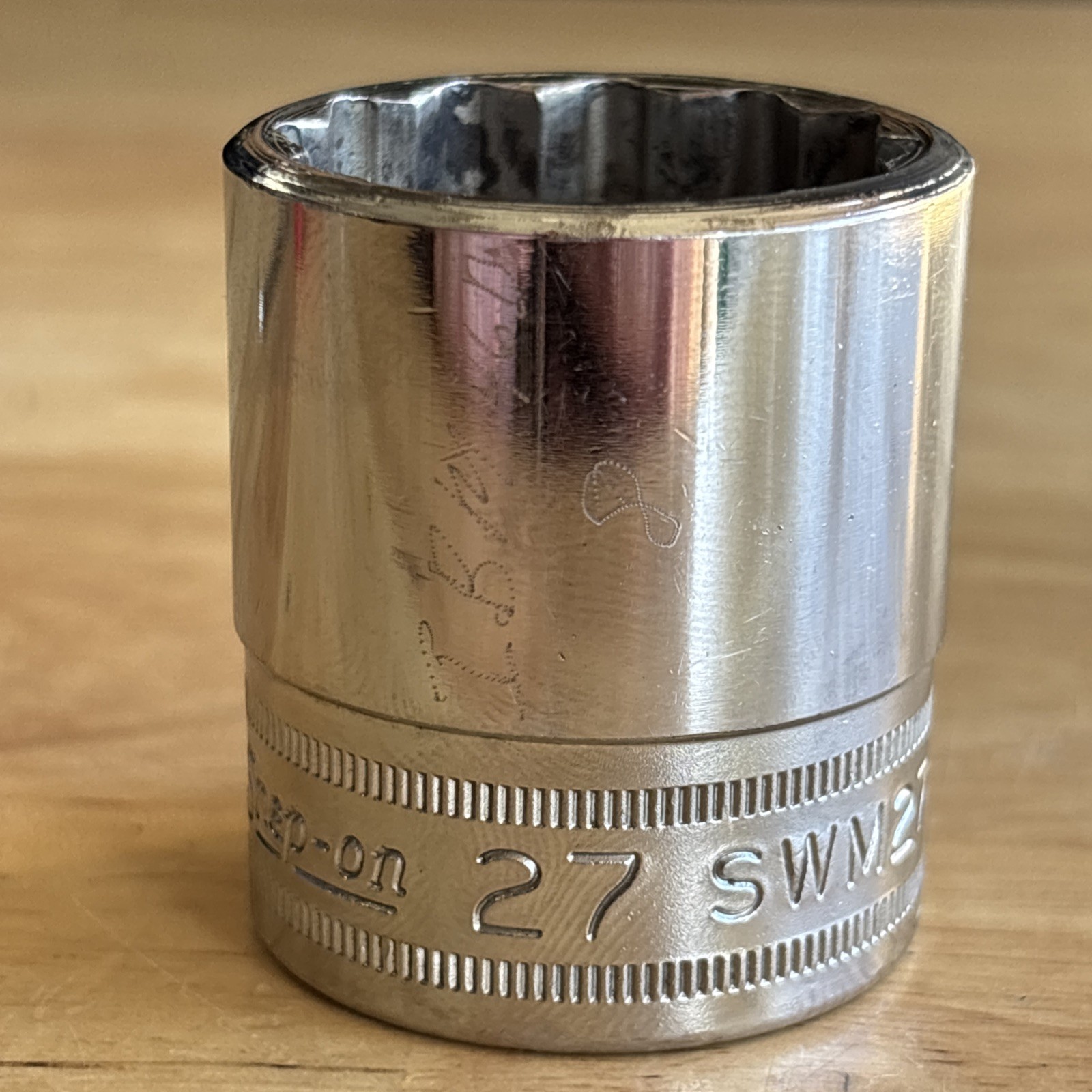 Snap On 27mm Shallow Socket 1/2″ Drive 12 Point SWM271 USA READ