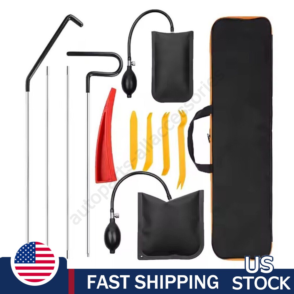12Pcs Emergency Auto Tool Window Car Door Unlock/Lock Out Repair Tool Kit W/ Bag