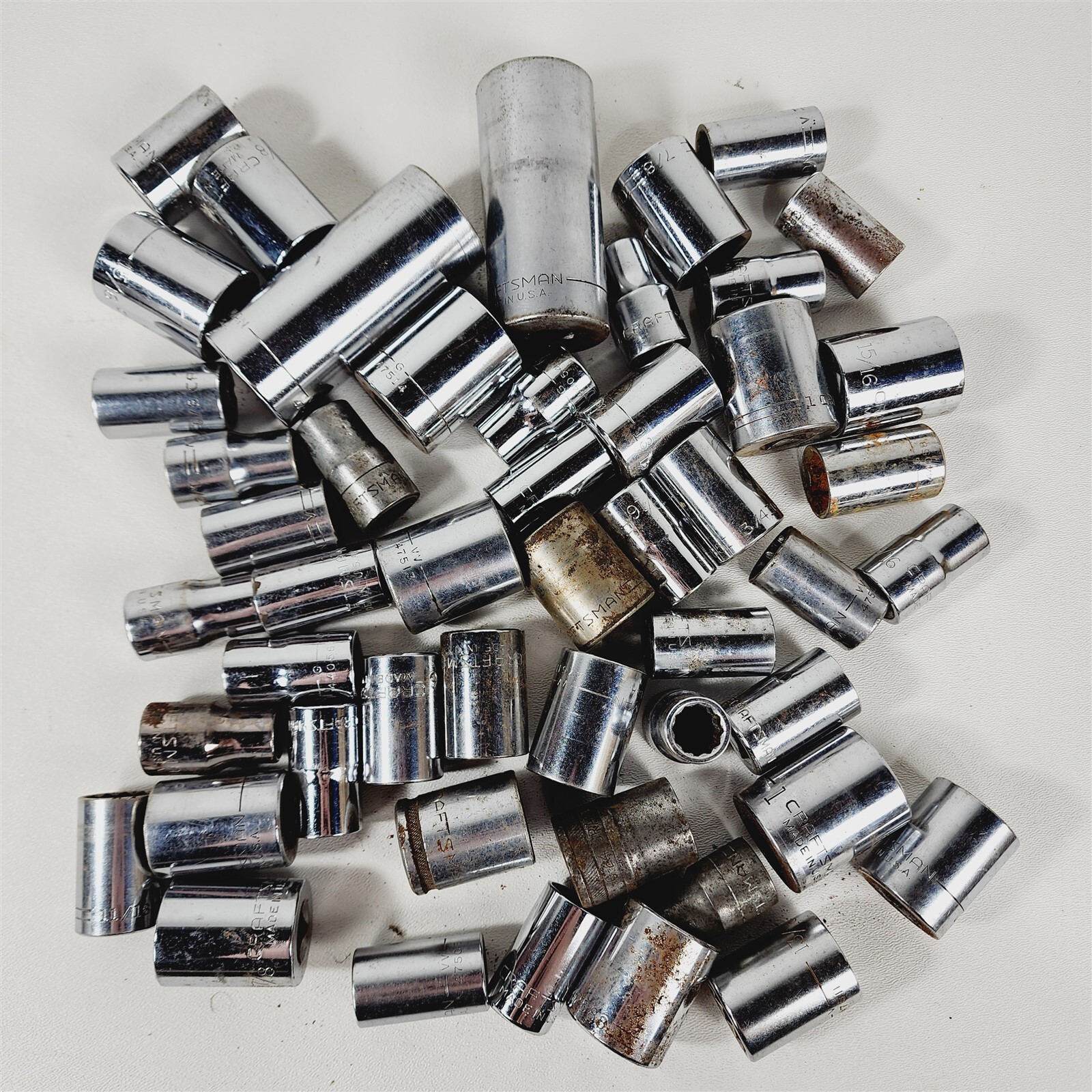 50 pcs – Craftsman 1/2 Drive Socket Ratchet Lot – 9.5 lbs