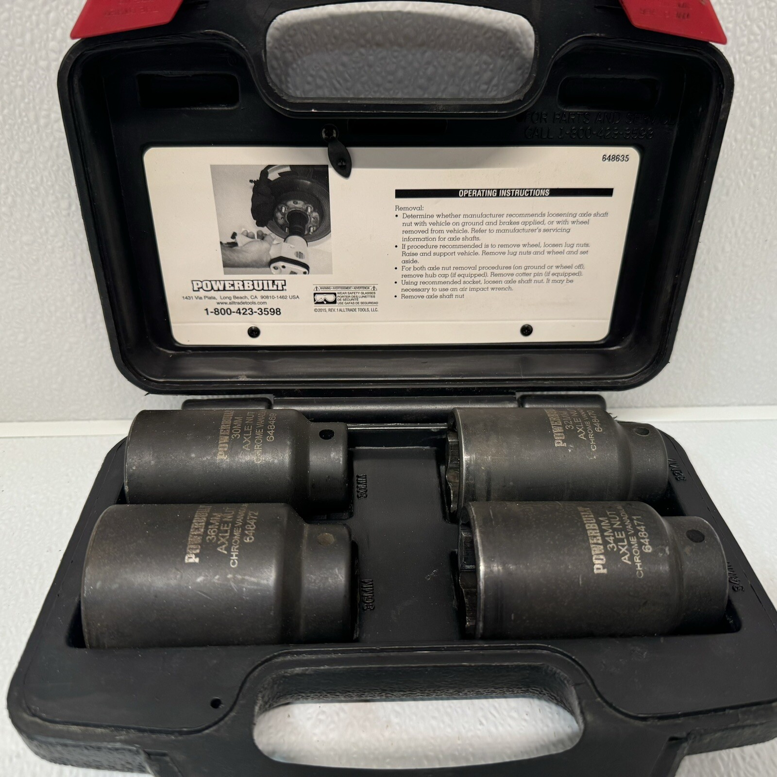 Powerbuilt 4 Piece Axle Nut Socket Set 648635