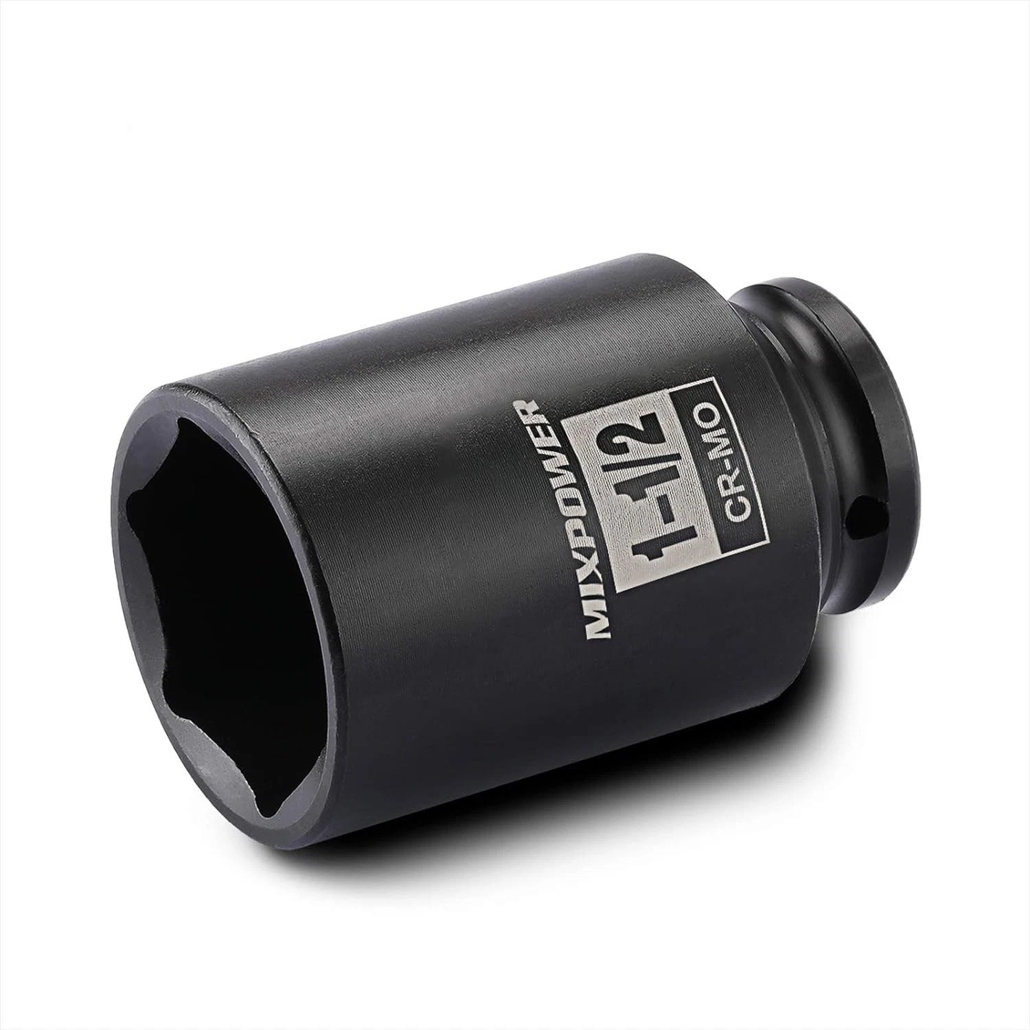 MIXPOWER 1/2 Inch Drive Deep Impact Socket 1-1/2 SAE, 1-1/2", Black