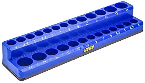 JEGS 85036 Magnetic Socket Tray 1/4 in. Metric Drive Blue