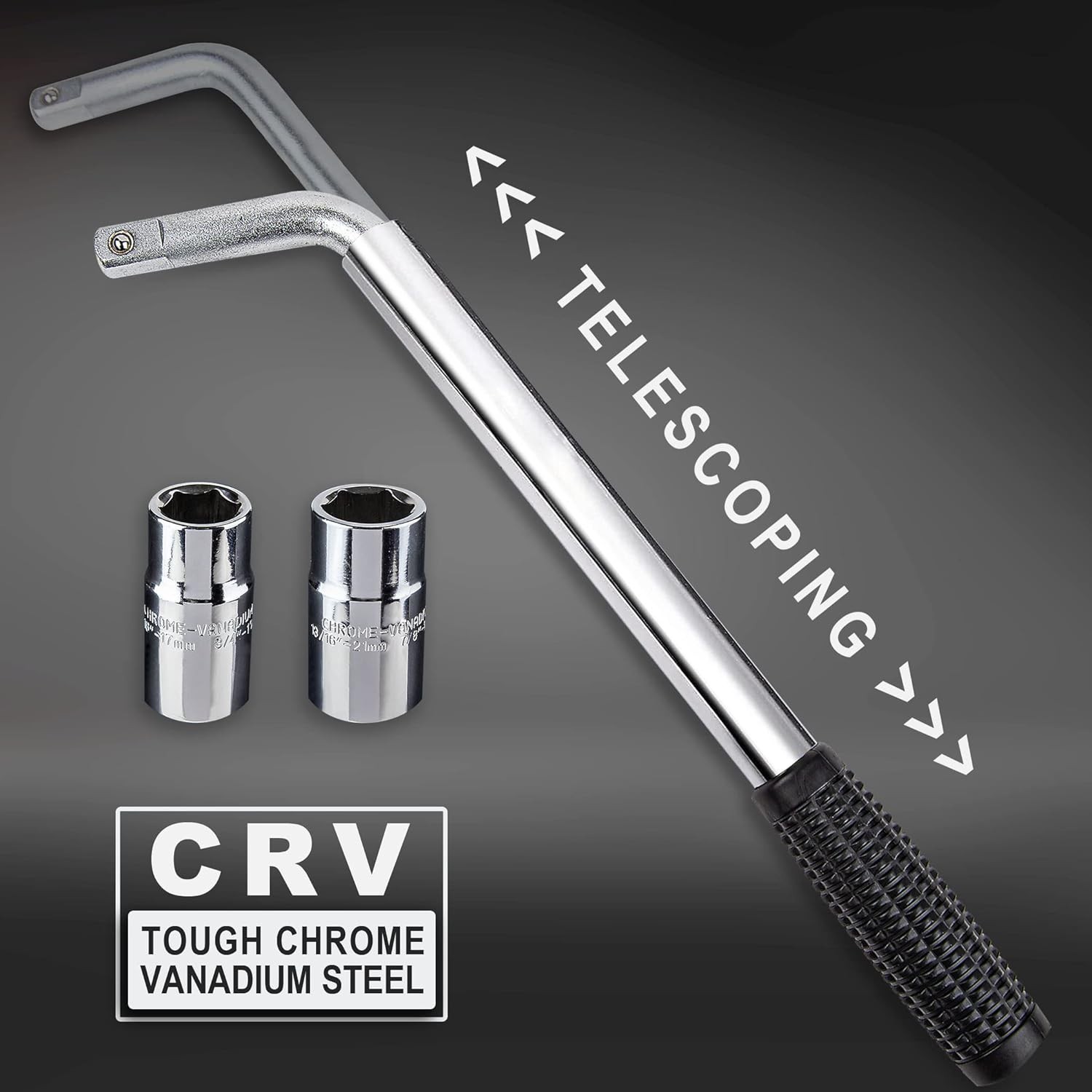 Telescoping Lug Wrench 17/19/21/22mm Alloy Steel Car Wheel Wrench