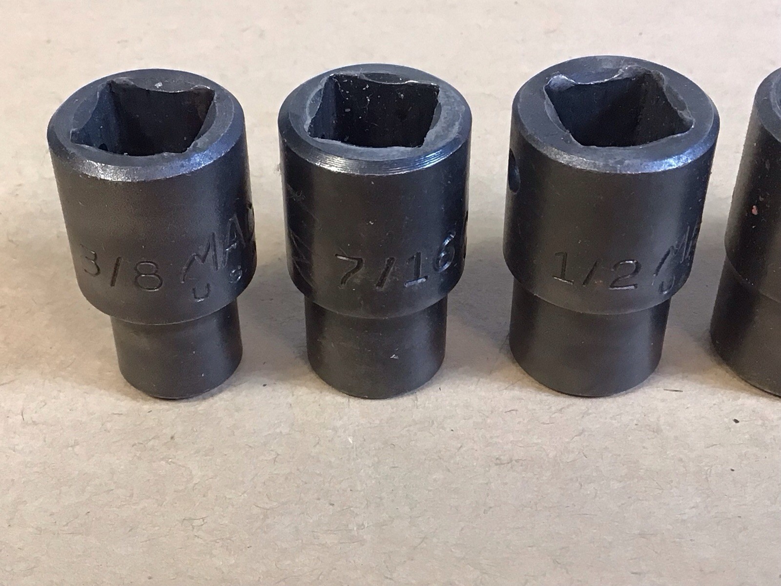 Mac Tools 1/2″ Drive 3/8” To 1” 6PT SAE Shallow Impact Socket Set NO 3/4” SOCKET