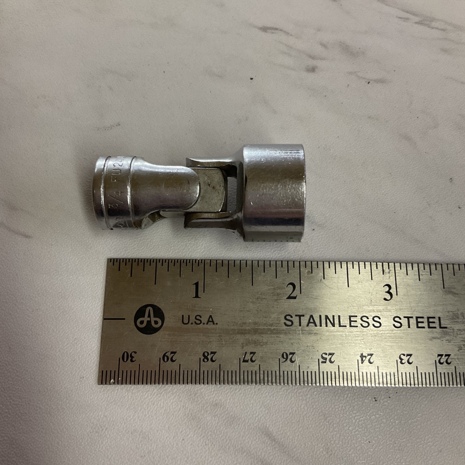 Snap-on 3/8″ Drive 3/4″ SAE 12-Point Chrome Swivel Socket FU24A USA !SHIPS FREE!
