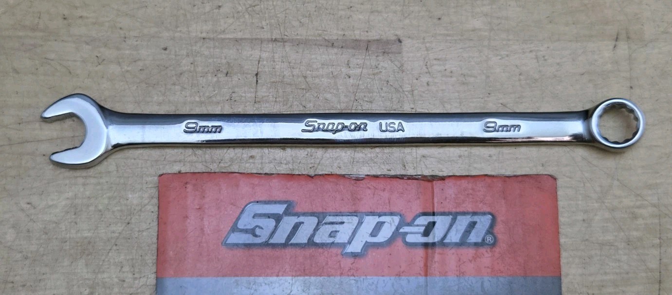 New Snap On SOEXM9 – 9mm Flank Drive Plus 12Pt Chrome Combination Wrench