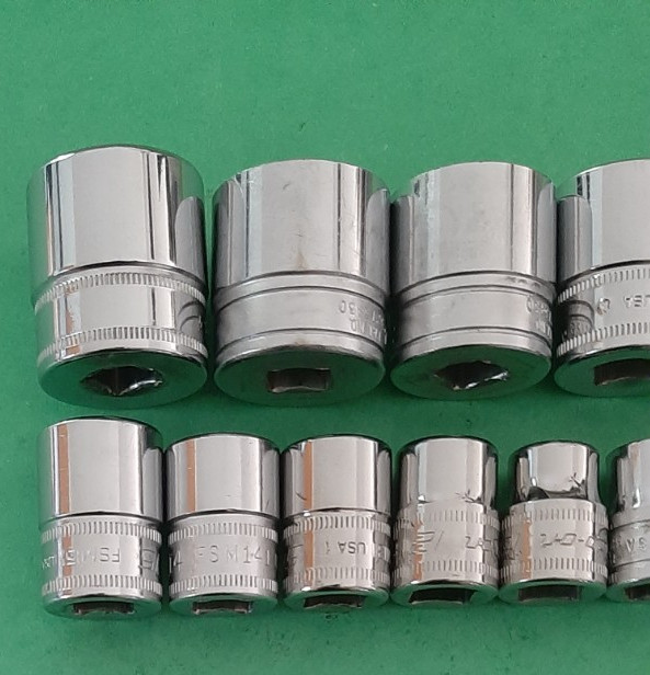 Snap-on Tools Metric 6pt Point 3/8″ Drive Chrome Shallow Socket Set 6mm to 22mm
