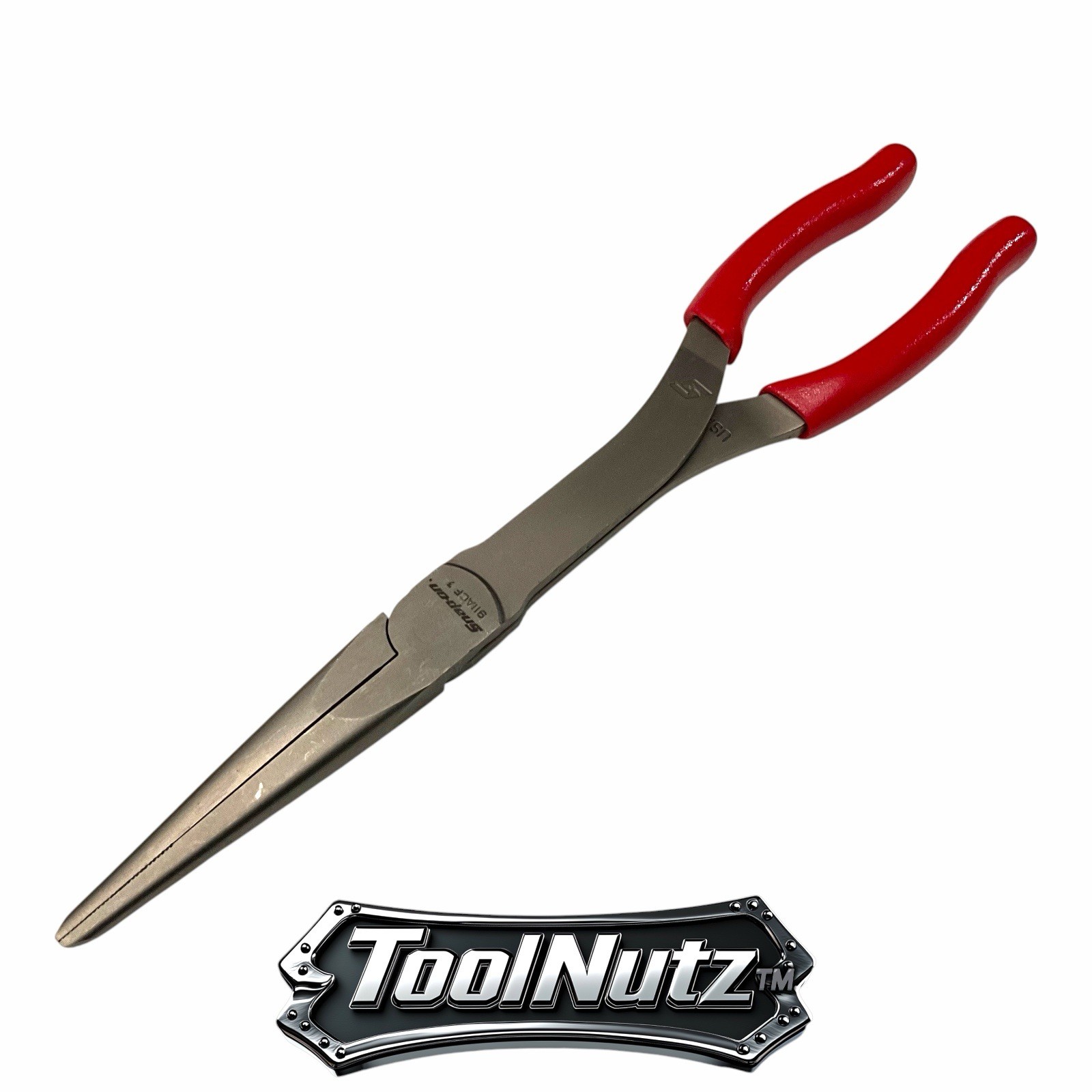 Snap-on Tools NEW 911ACF 11″in. RED Soft Grip Rounded Jaw Needle Nose Pliers USA
