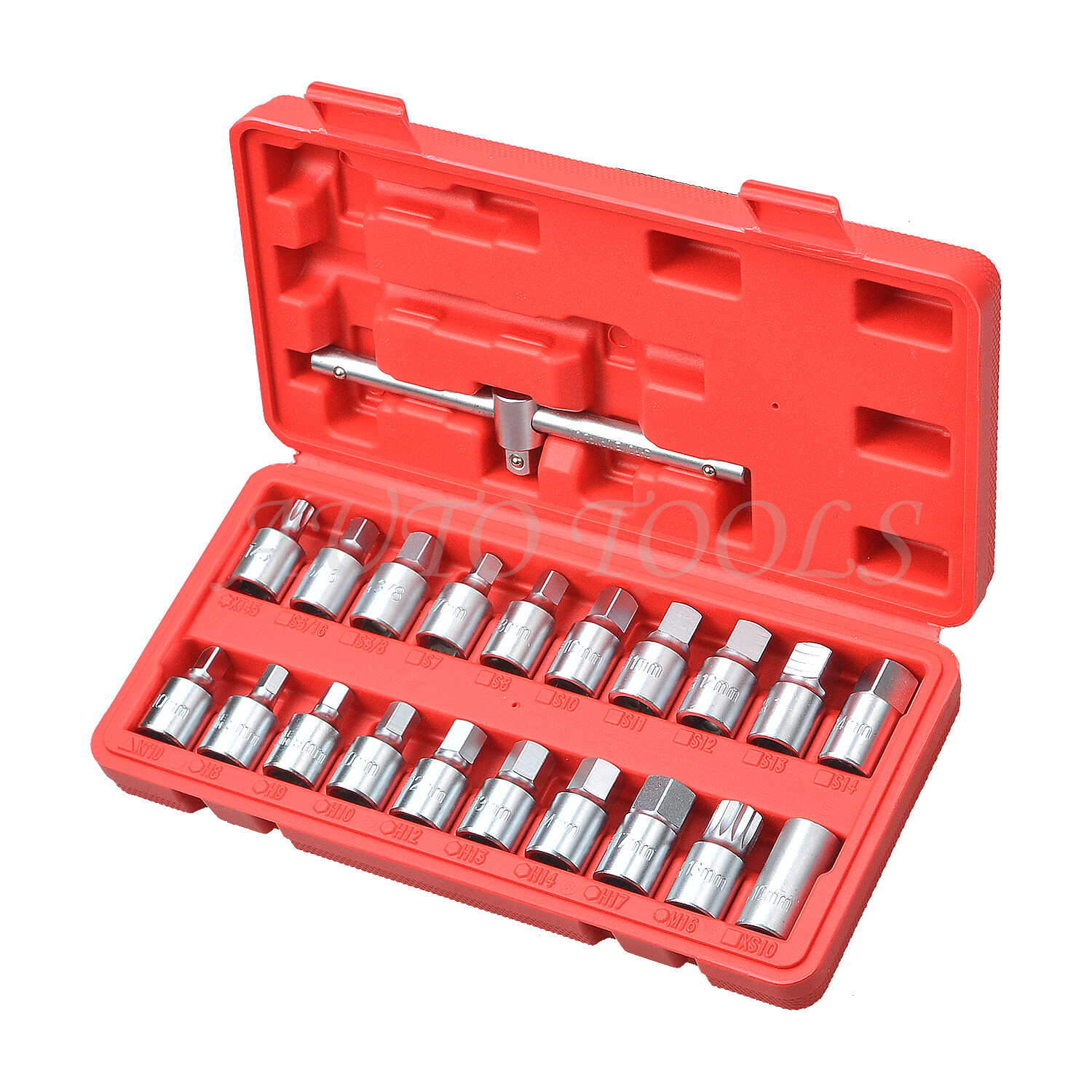 21pc Oil Drain Plug Sump Tool 3/8″ Wrench Socket Key Set Gearbox Removal Kit