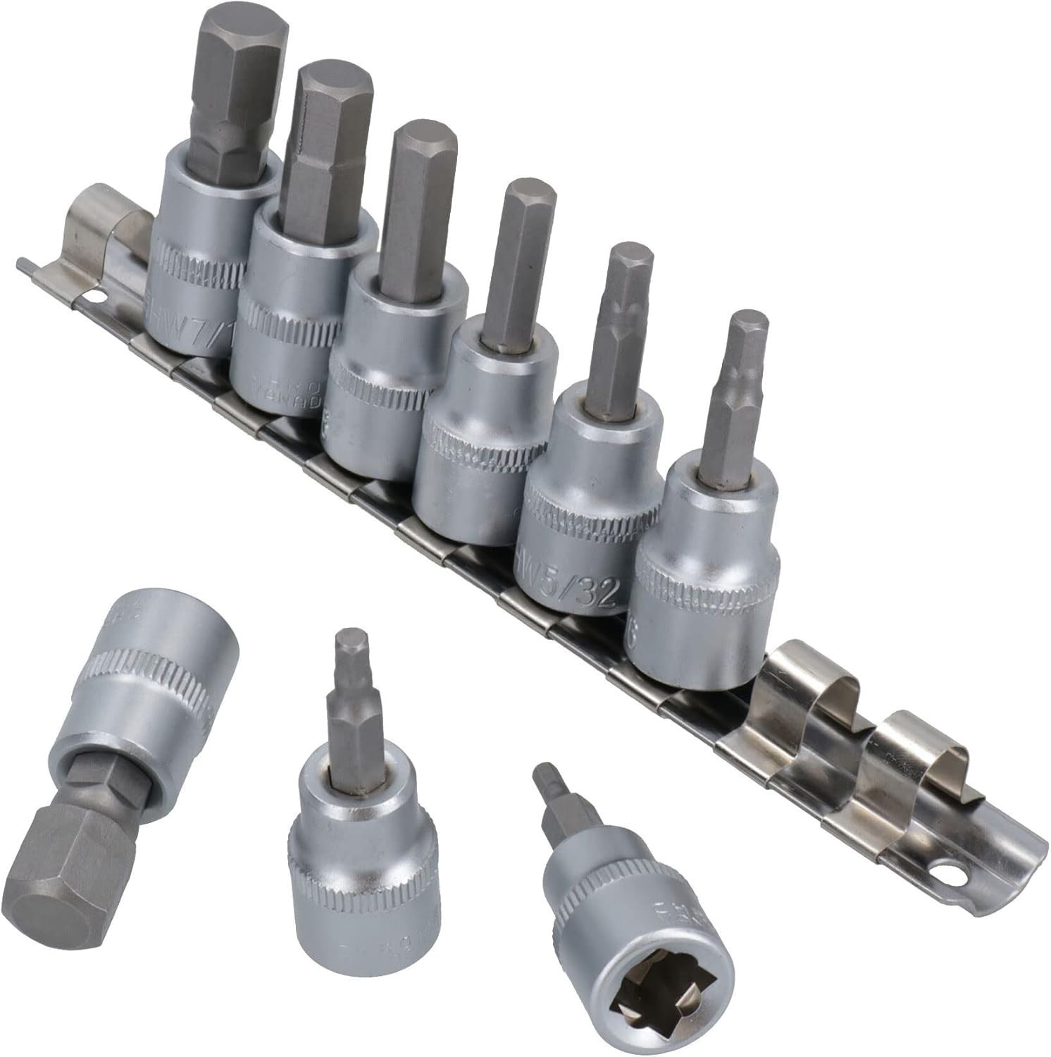 Versatile 5-Piece Allen Hex Key Set – 3/8 Inch Drive Size Range 1/8″ to 1/2″