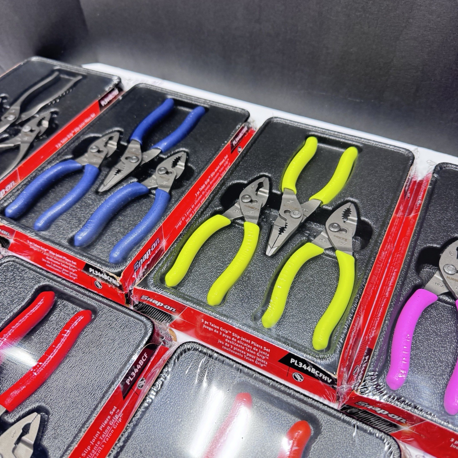 Snap-on Tools USA NEW 27PC Talon Grip Slip Joint Plier Color COLLECTION PL344BCF