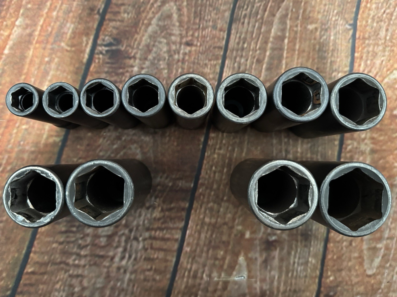 Snap On 313SIMA 1/2″ Flank Drive 6-Pt SAE Deep Impact Socket Set *MISSING 1PC*