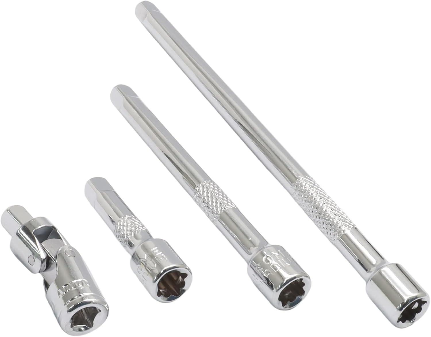 4 Pcs 1/4 Inch Chrome Vanadium Socket Extension Set with Universal Joint – He…