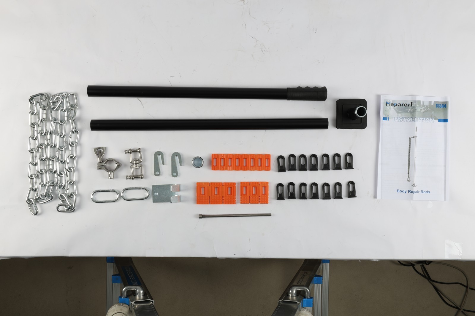 Auto Body Alignment Bar Repair Tool w/Chain for Bumper Hood Panel Deck & Bracket