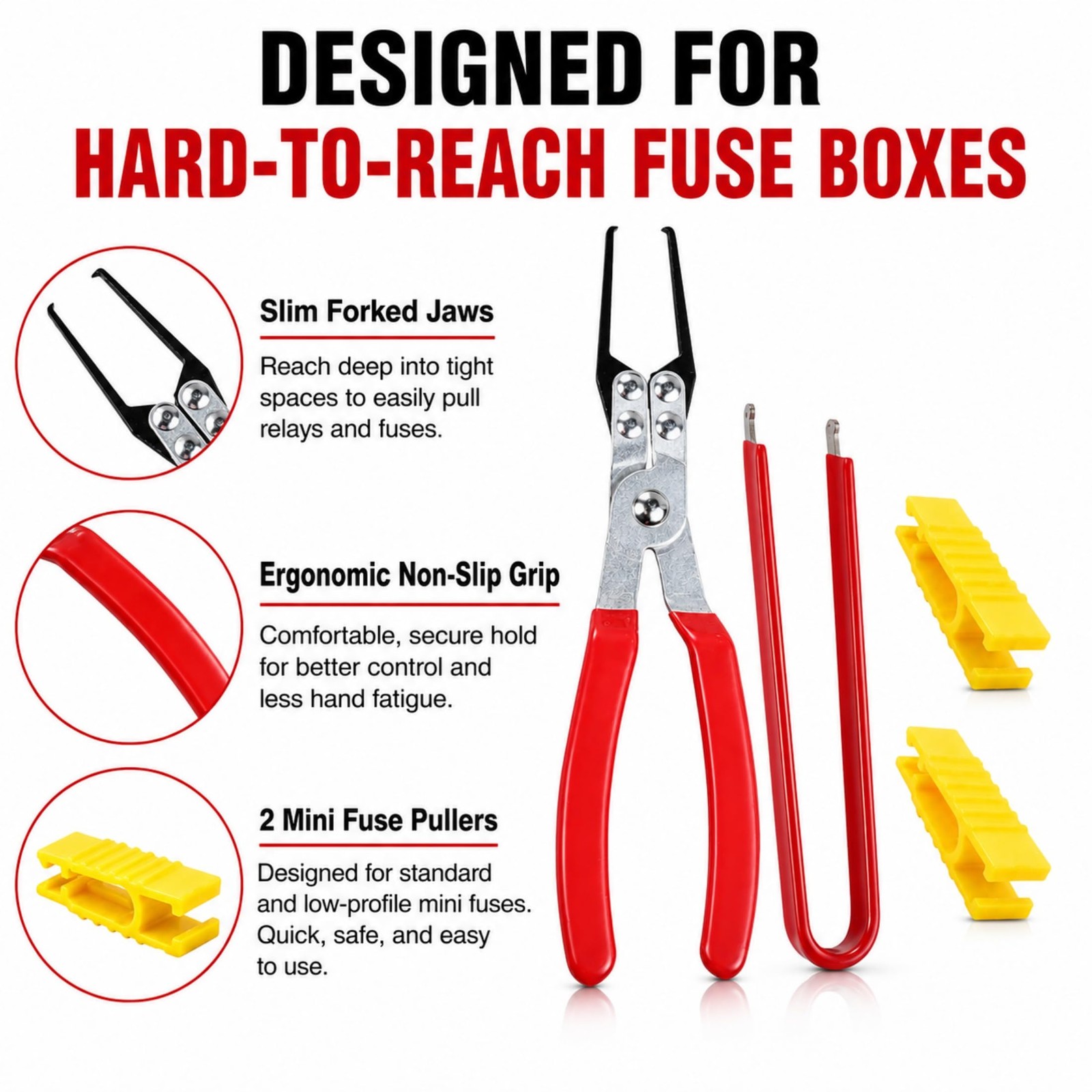 4Pack Automotive Relay & Fuse Puller Pliers Set Professional Car Electrical …