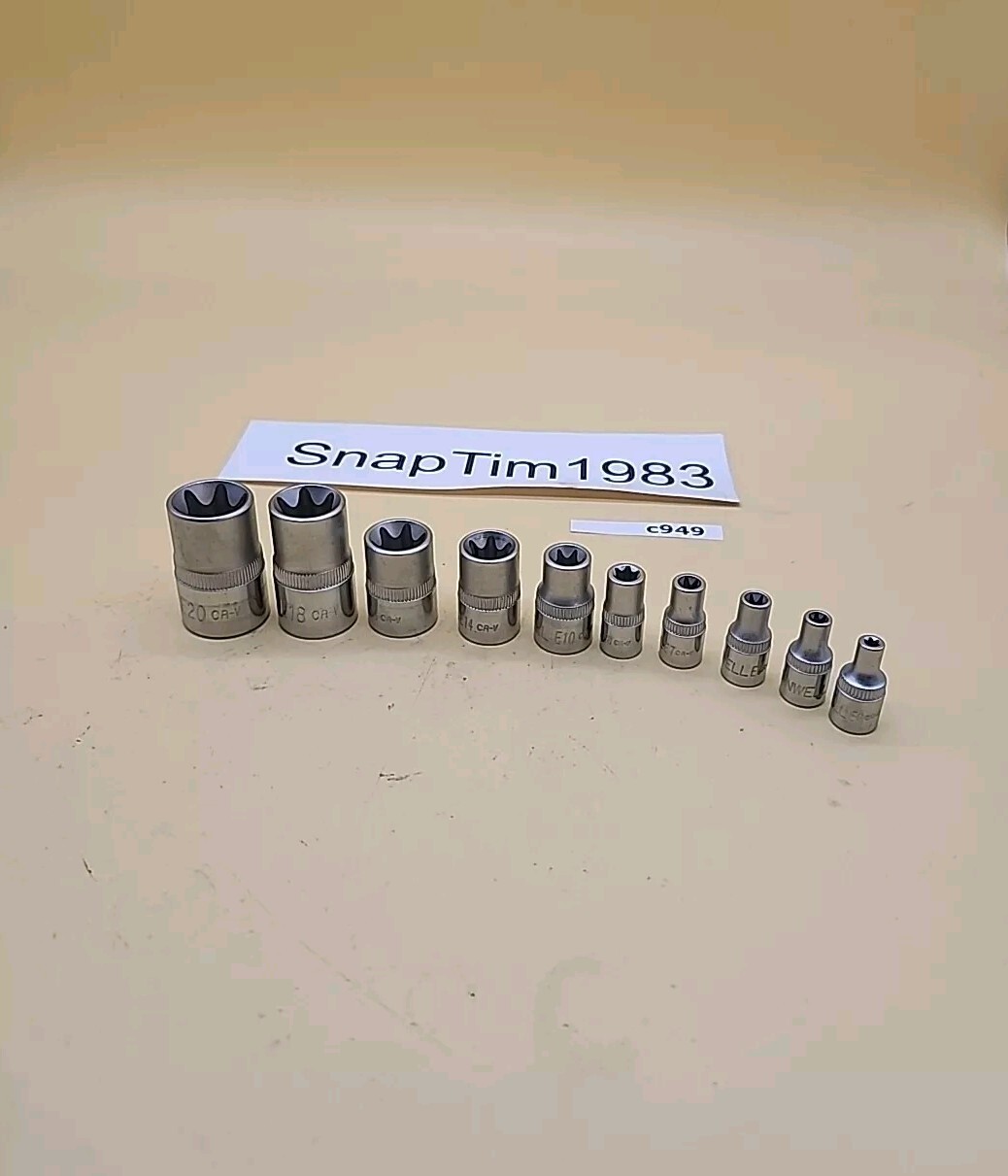 Cornwell Torx Star Bit Female E Socket Set E4-5-6-7-8 E20-18-16-14-10 10ea