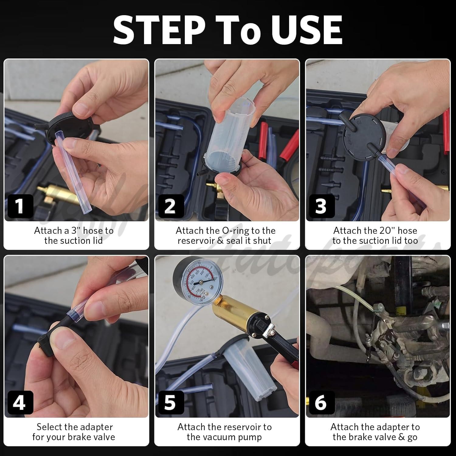 Manual Hand Vacuum Pump Car Pressure Tester Tool Brake Fluid Bleeder Bleeding